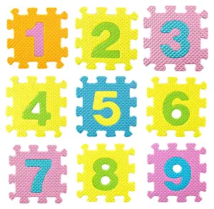 Assemble Prints: numbers from 0 to 9 created from Alphabet puzzle isloated on white background