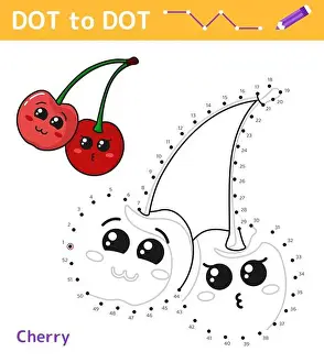 Numbers game Dot to dot. Game for kids. Cherry