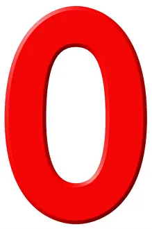 Numeral Prints: Numeral 0, zero, isolated on white background, 3d render