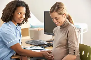 Check Up Prints: Nurse with pregnant woman patient