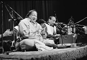 Pakistan Prints: Nusrat Fateh Ali Khan The King of Qawwali on stage