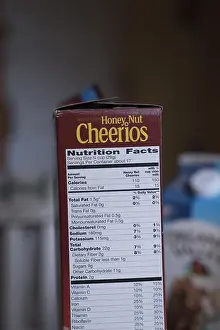 Facts Prints: Nutrition facts on the side of a box of Cheerios