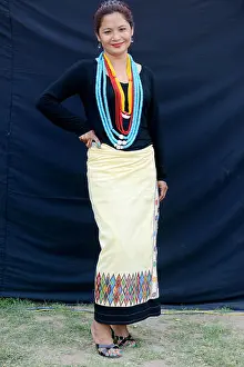 Necklaces Prints: Nyishi tribe woman, arunachal pradesh, india, asia, mr#786