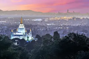 San Francisco Bay Area Prints: Oakland Temple and City from Oakland Hills