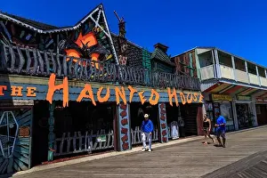 Ocean City, MD, USA - May 26, 2018: A Haunted House amusement located on the Ocean City boardwalk