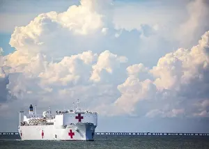 Underway Prints: OCEAN (Sept. 11, 2018) The military sealift command hospital ship USNS Comfort (T-AH 20) gets underway Sept