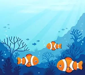 Anemone Prints: Ocean underwater theme background 7 - picture illustration