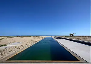Puerto Prints: Ocean side view showing pool. Casa Wabi