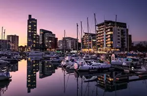 Apartment Prints: Ocean Village marina in Southampton, Hampshire, UK