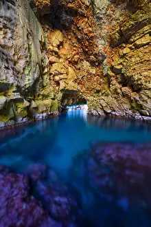 Stalactite Prints: Odysseus Cave on the coast of Mljet, Croatia, Mljet National Park