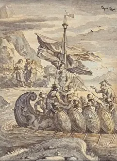 Tied Prints: Odysseus and the Sirens, Anonymous, Abraham van Diepenbeeck, 1622 - 1725