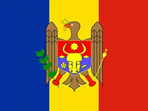 Eurasia Prints: Official national flag of the Republic of Moldova, Moldova