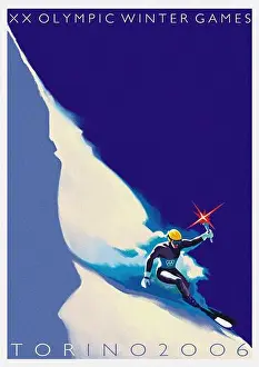 Olympic Games Prints: Official poster for the XX Olympic Winter Games 2006 in Turin. Museum: PRIVATE COLLECTION