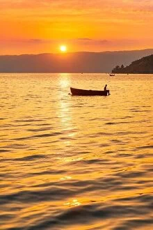 Images Dated 31st August 2017: Ohrid Lake at sunset time, Macedonia