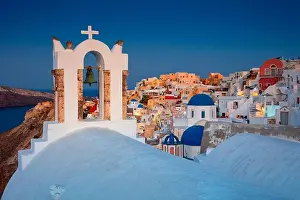 Oia, Santorini. Image of famous cyclades village Oia located at the island of Santorini, South Aegean, Greece