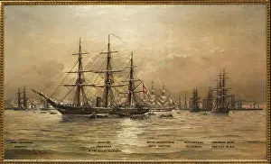 American Civil War Prints: Oil painting of the CSS Shenandoah by Christian Poulsen, circa 1865