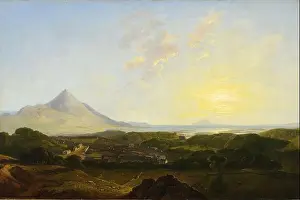 Coastal View Prints: An oil painting by James Arthur O'Connor depicting Westport and Clew Bay in County Mayo