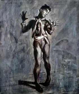 Book Cover Prints: Oil painting paying homage to Vaslav Nijinsky dancing as Tyl Eulenspiegel
