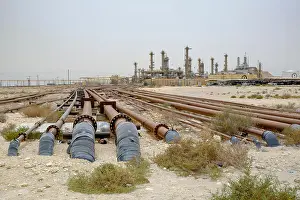 Petroleum Prints: Oil pipelines and refinery in oilfields of Kingdom of Bahrain