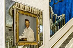 Tennessee Prints: The oil portrait of Elvis Presley on the main staircase in Graceland