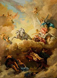 Apollo Prints: This oil sketch titled Apollo im Sonnenwagen (Apollo in the Sun Chariot) was created around 1900