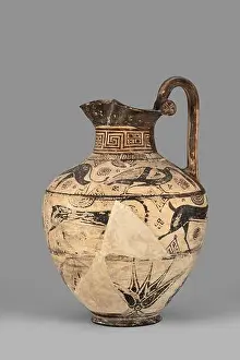 Mythological Prints: Oinochoe w stylu Dzikich Kozłów z przedstawieniami sfinksa oraz zwierząt