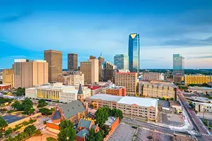 Oklahoma City, Oklahoma, USA downtown skyline at twilight