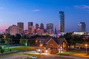 Oklahoma City, Oklahoma, USA downtown skyline at twilight