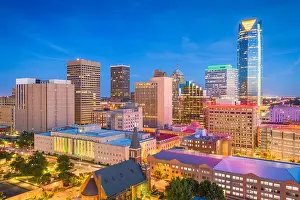 Oklahoma City, Oklahoma, USA downtown skyline at twilight