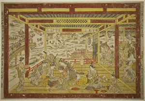 Okumura Masanobu. Enjoying the Evening Cool near Ryogoku Bridge (Ryogoku bashi yusuzumi uki-e)