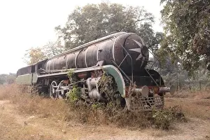 Steam Locomotive Prints: An Old abandoned steam locomotive at nearby Jhansi Railway Station