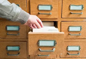 Depot Prints: Old archive with wooden drawers