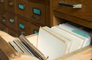 Depot Prints: Old archive with wooden drawers