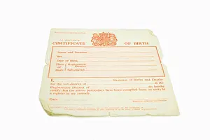 New Life Prints: Old Blank United Kingdom Birth certificate