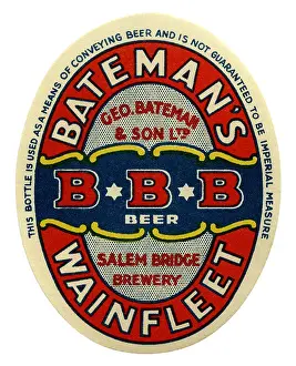 Stout Prints: Old British beer label for Batemans BBB, Wainfleet, Lincolnshire
