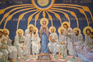 Kiev Prints: Old christian frescoes inside the Saint Cyril's Monastery church in Kyiv, Ukraine