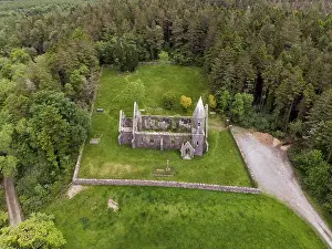 Aerial Photo Prints: Old church ruins from the air