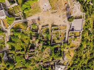 Kotor Prints: Old city. Sunny view of ruins of citadel in Stari Bar town near Bar city