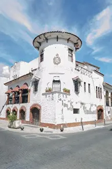 Dominican Republic Prints: old colonial white building type palace with panoramic view
