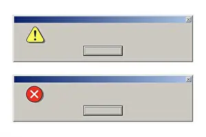 Operating Prints: Old computer window with error message