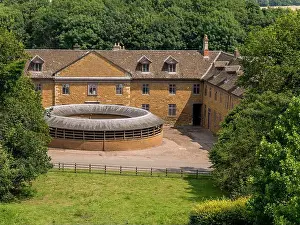 Grade Ii Prints: Old covered horse exercise ring in stableyard