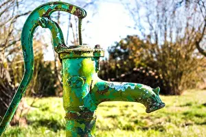 Water Pump Prints: Old hand water pump on a well in the garden