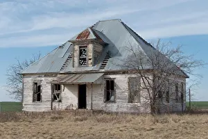 Rural Scenes Prints: An old home with a steep pitched roof
