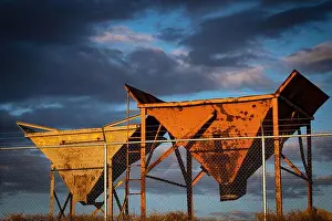 Quarry Prints: Old industrial aggregate hopper feeders