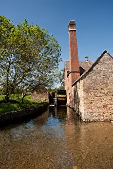 Gloucestershire Prints: The old mill at Lower Slaughter in the Cotswolds now houses a museum and tea room