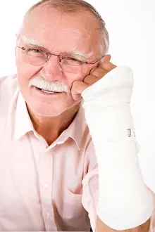 Calmness Prints: Old Man with Cast Arm