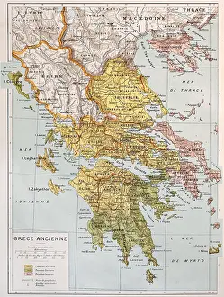 Corinth Prints: Old map of Ancient Greece