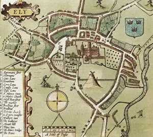 Speed Prints: Old map of Ely, England by John Speed, 1611