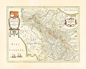 Old Map Prints: Old map of Molise region, Italy. By Blaeu, publ. ca. 1640