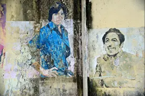 Paintings Prints: Old portraits of actor amitabh bachchan and singer kishore kumar ; India NO MR